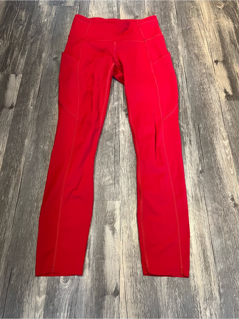 Lululemon Fast & Free 7/8 Tight II Dark Red Non-reflective Nulux Fabric 25” - Picture 3 of 9